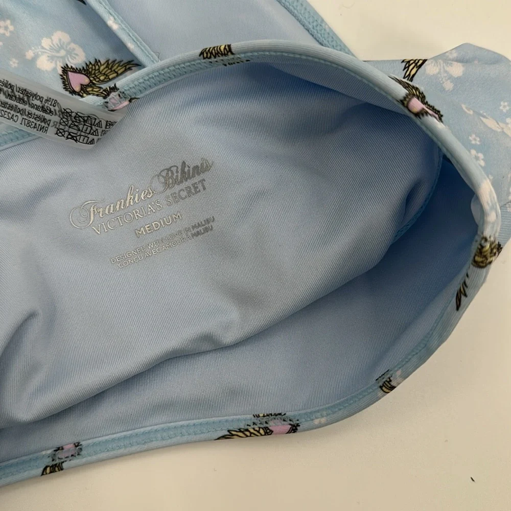Frankies Bikinis X Victoria's Secret Flying Heart Cheeky Bikini Blue‎ M/L NWT